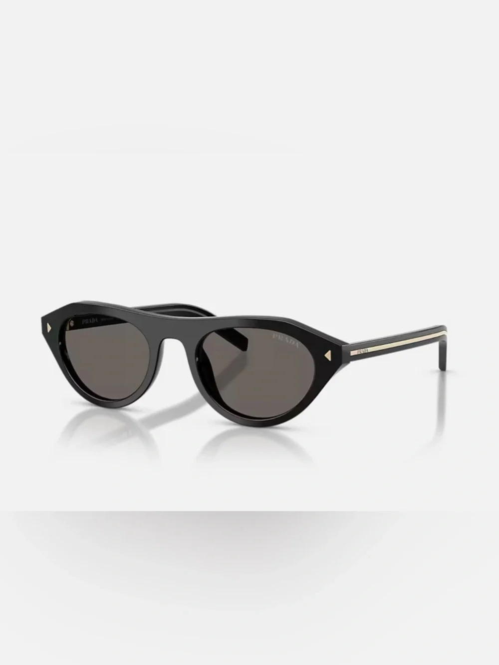 Prada Black Cat-Eye Sunglasses with Gold Accents - Picture 1 of 12
